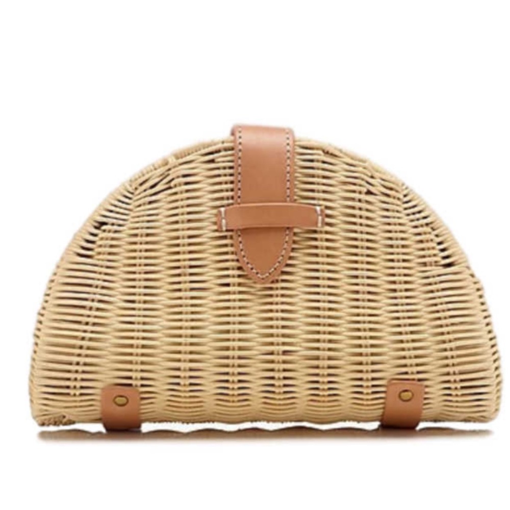 J.Crew Fan Rattan Clutch